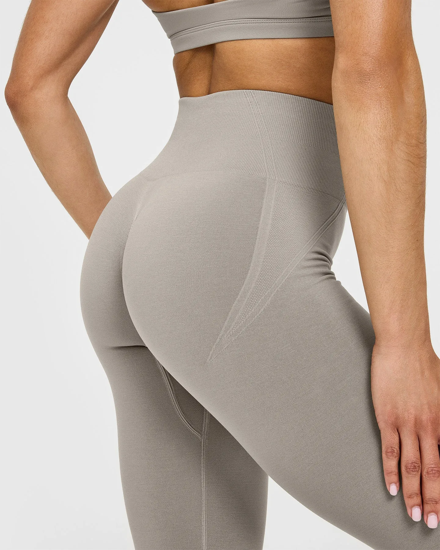 Effortless Seamless Leggings with White Logo | Warm Sand sold by Oner Active product image thumbnail 5