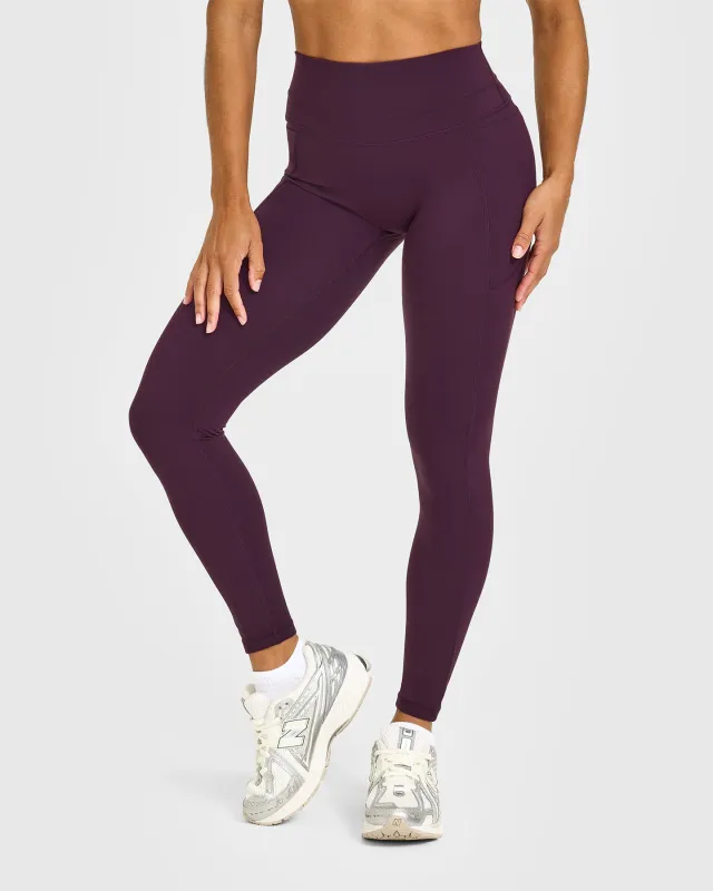 Unified High Waisted Pocket Leggings | Blackberry Purple sold by Oner Active