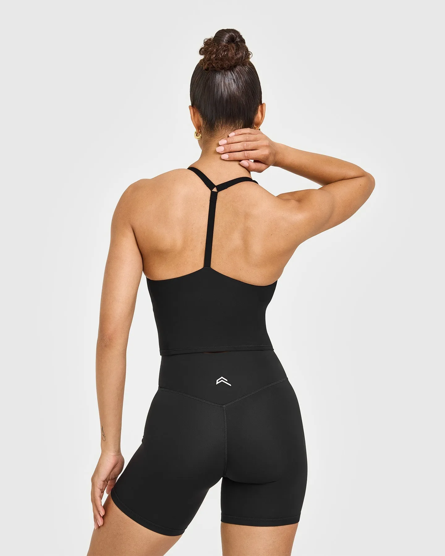 Timeless Square Neck Mid Vest with White Logo | Black sold by Oner Active product image thumbnail 4