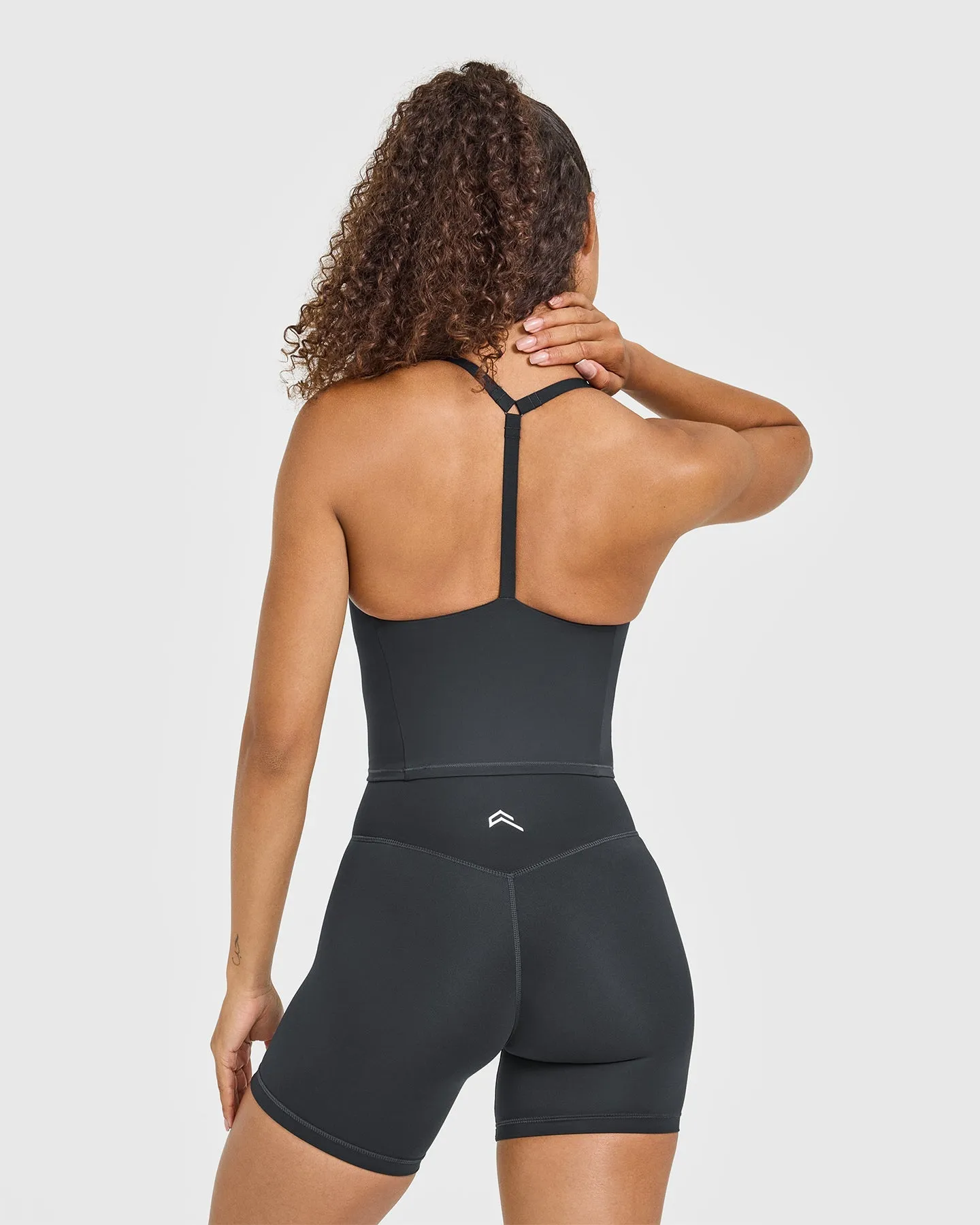 Timeless Square Neck Mid Vest with White Logo | Coal sold by Oner Active product image thumbnail 2