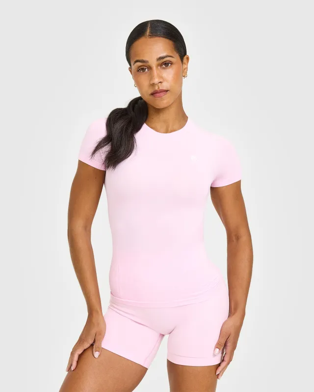 Go To Seamless Fitted Top | Chalk Pink sold by Oner Active