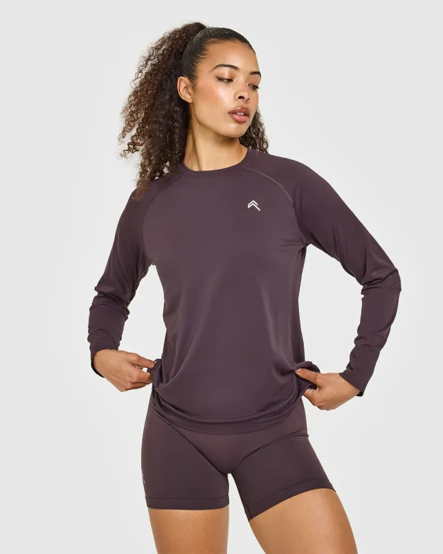 Go To Seamless Loose Long Sleeve Top | Umber Brown sold by Oner Active