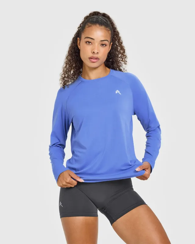 Go To Seamless Loose Long Sleeve Top | Glaucous Blue sold by Oner Active