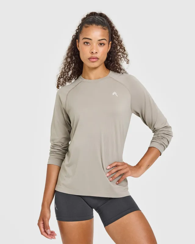 Go To Seamless Loose Long Sleeve Top | Warm Sand sold by Oner Active
