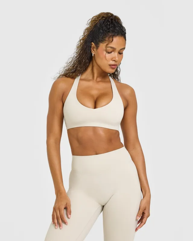 SoftMotion™ Bralette with White Logo | Sand sold by Oner Active