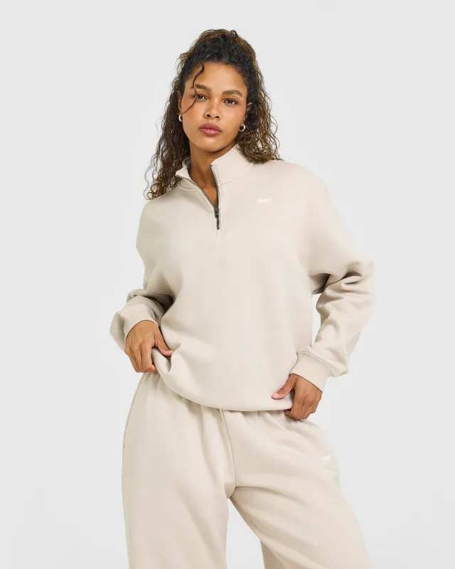 Foundations Oversized 1/4 Zip Sweatshirt | Sand sold by Oner Active