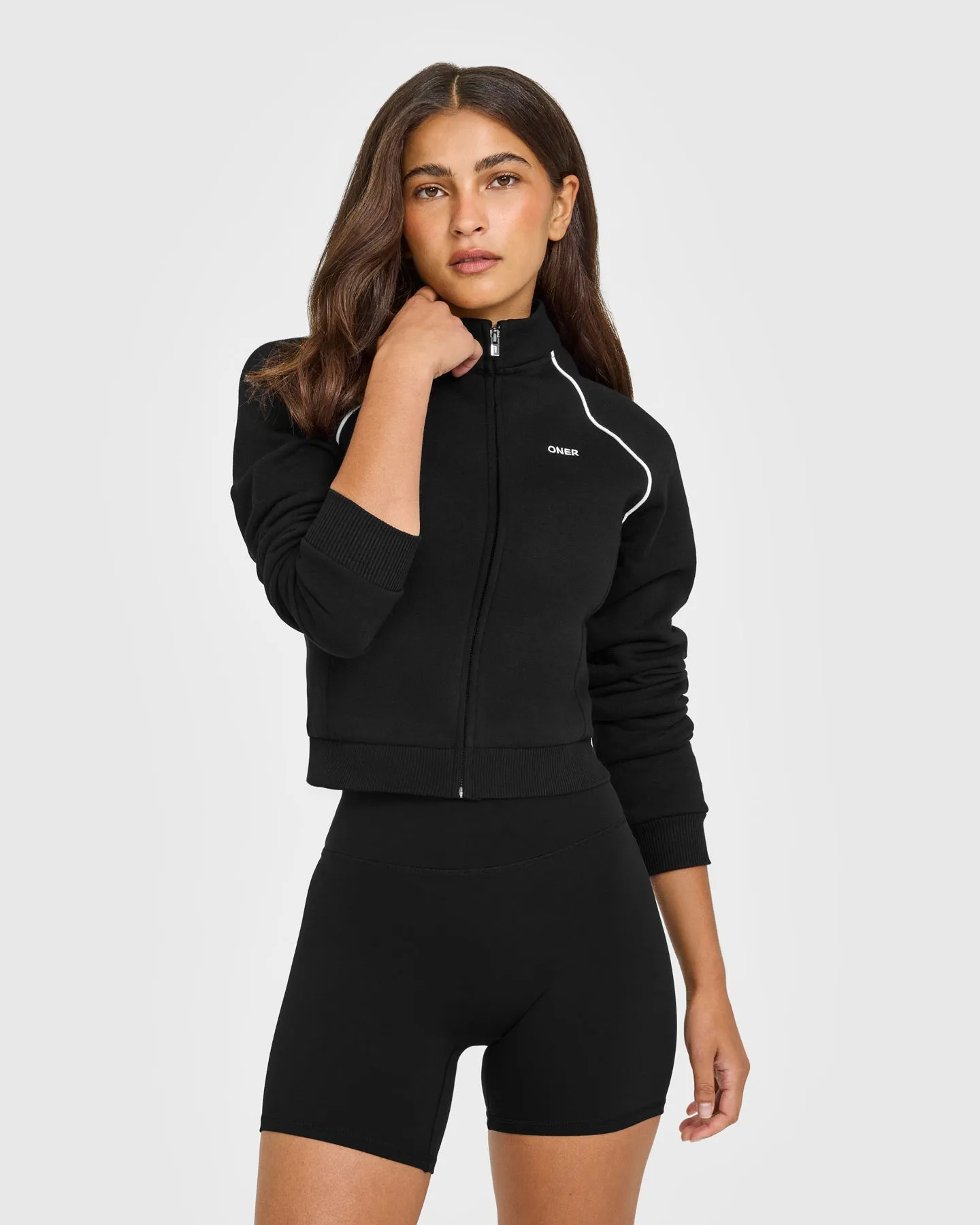 Jersey Tracksuit Zip Through Jacket | Black sold by Oner Active