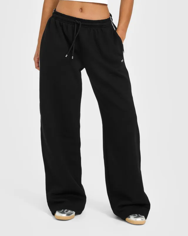 Jersey Tracksuit Straight Leg Joggers | Black sold by Oner Active