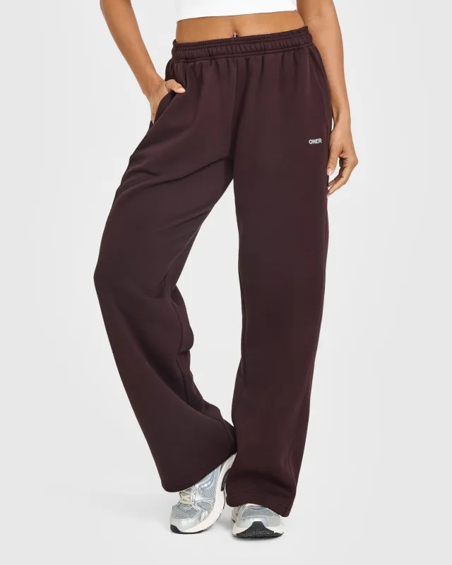 Foundations Straight Leg Joggers with Grey Logo | Plum Brown sold by Oner Active