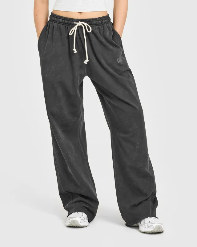 Raw Lounge Wide Leg Joggers | Washed Black sold by Oner Active