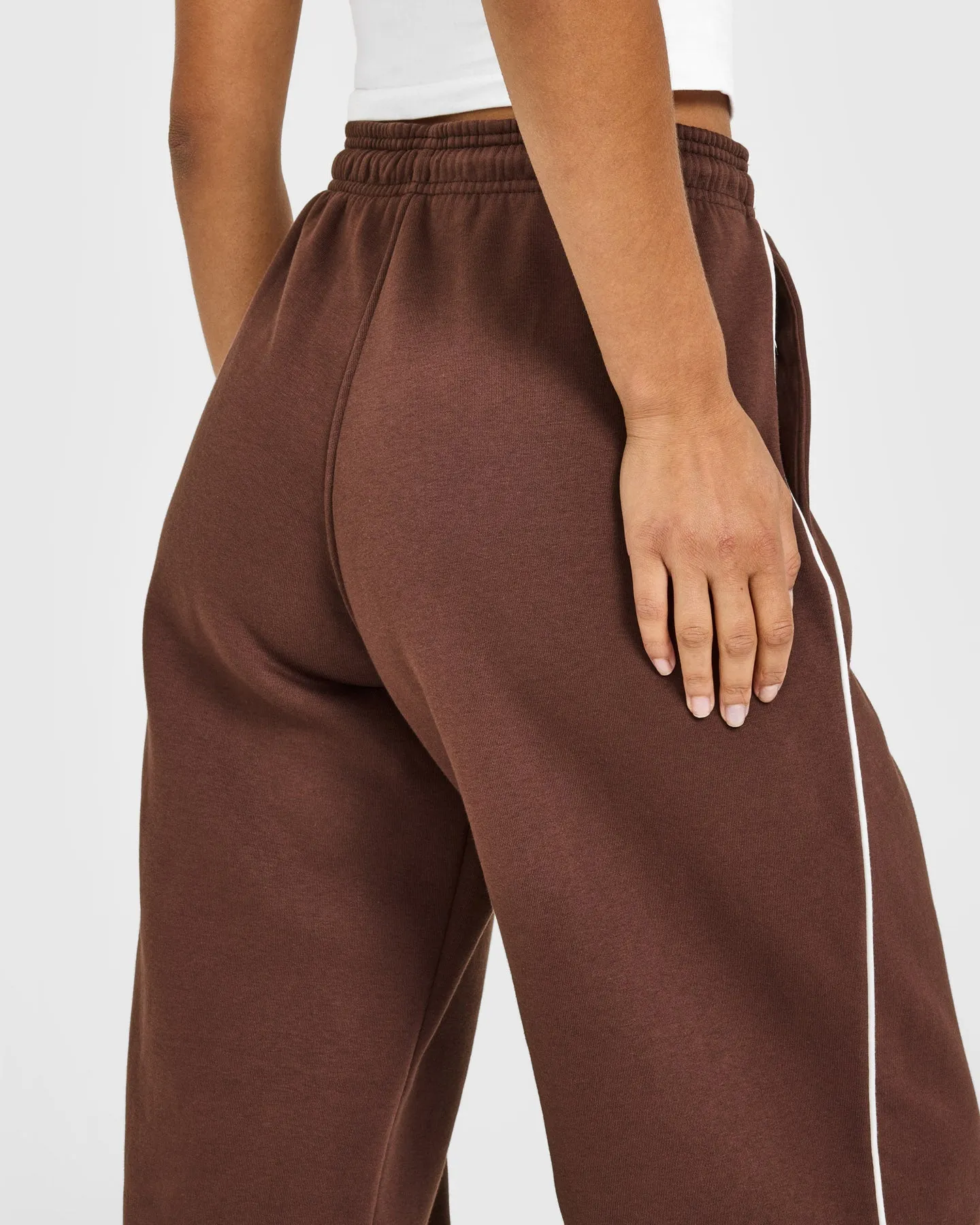 Jersey Tracksuit Straight Leg Joggers | Espresso Brown sold by Oner Active product image thumbnail 4