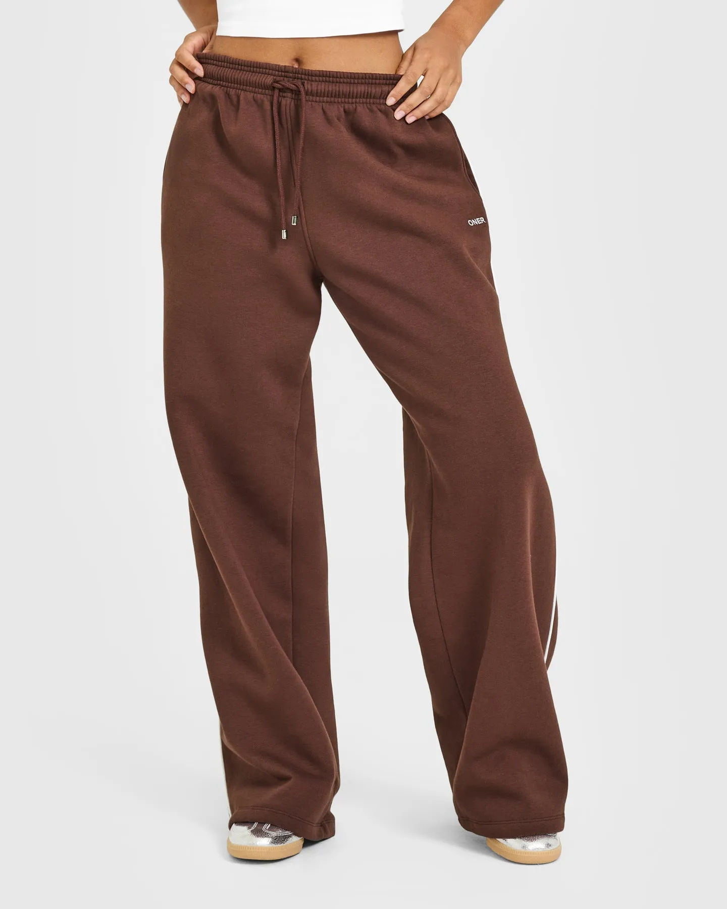 Jersey Tracksuit Straight Leg Joggers | Espresso Brown sold by Oner Active
