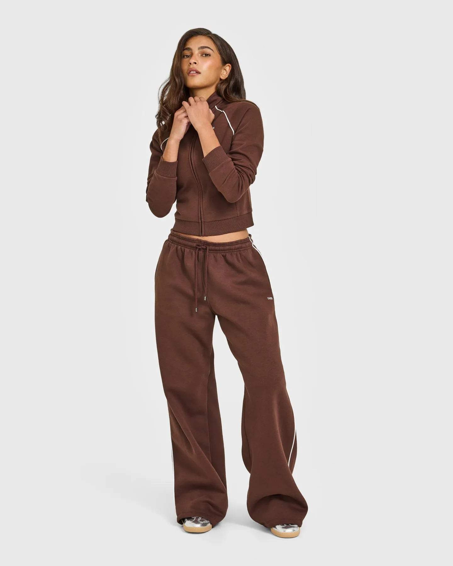 Jersey Tracksuit Straight Leg Joggers | Espresso Brown sold by Oner Active product image thumbnail 3