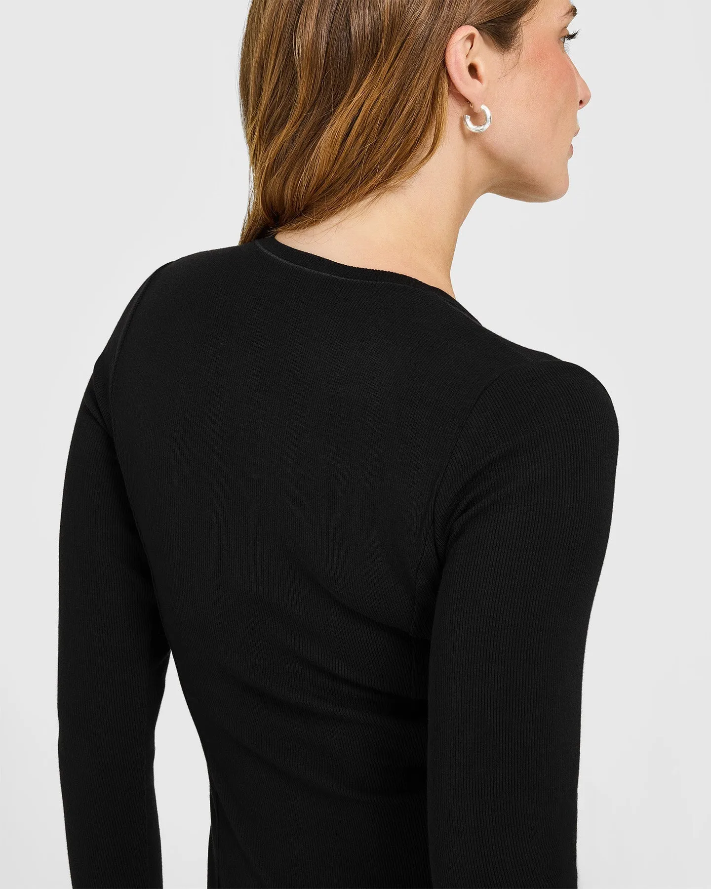 Mellow™ Rib Long Sleeve Cardigan | Black sold by Oner Active product image thumbnail 4