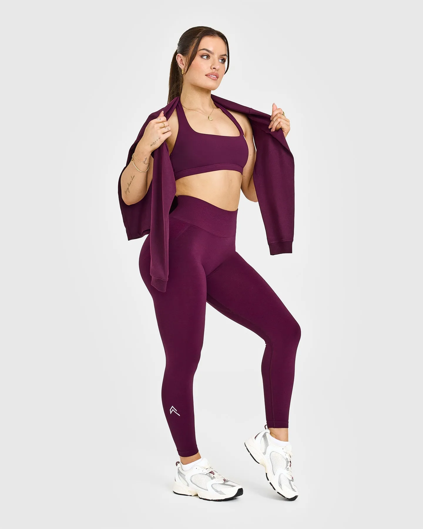 Effortless Seamless Leggings with White Logo | Ripe Fig sold by Oner Active product image thumbnail 3