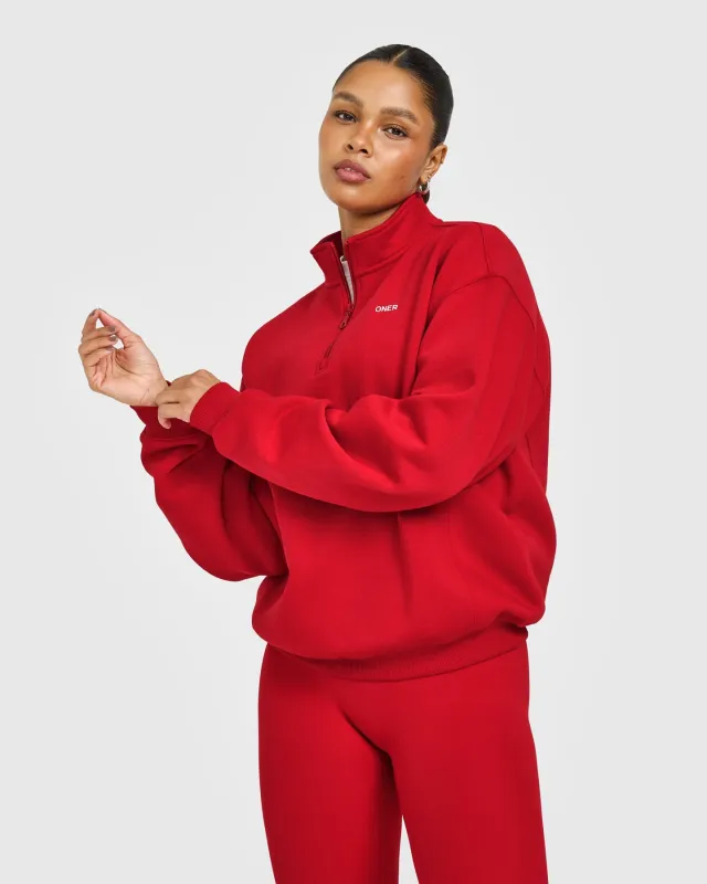 Foundations 1/4 Zip Sweatshirt | Toasted Red sold by Oner Active