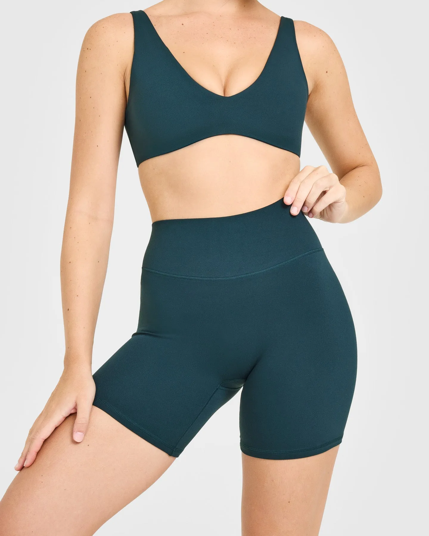 SoftMotion™ High Waisted Shorts 6" with White Logo | Oil Blue sold by Oner Active product image thumbnail 4