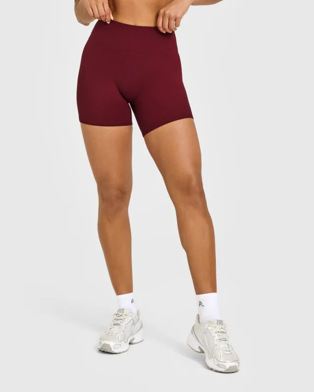 SoftMotion™ High Waisted Shorts 6" with White Logo | Light Rosewood made by Oner Active