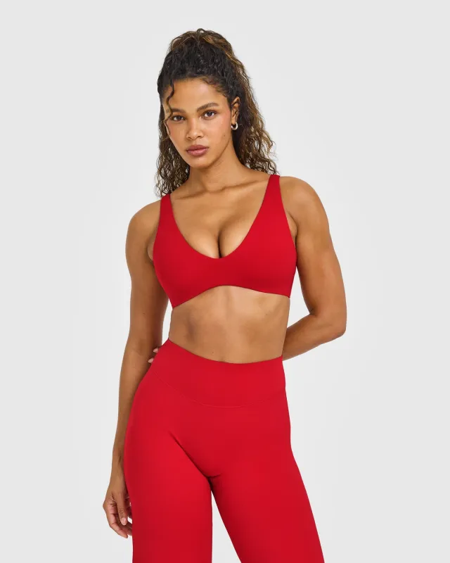 SoftMotion™ Scoop Back Bralette with White Logo | Light Toasted Red sold by Oner Active