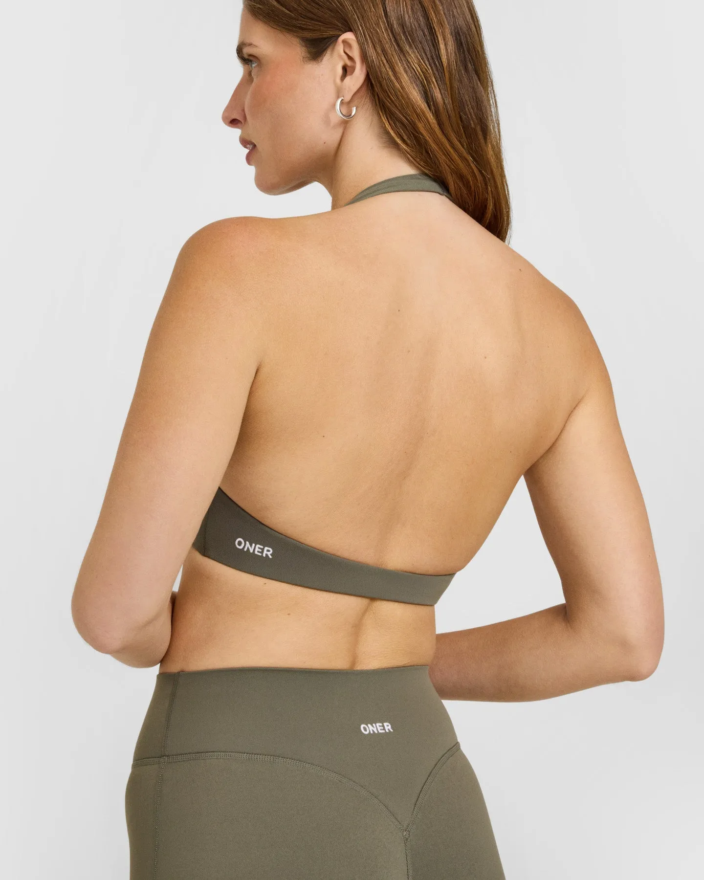 SoftMotion™ Minimal Halter Neck Bralette | Alpine Green sold by Oner Active product image thumbnail 4