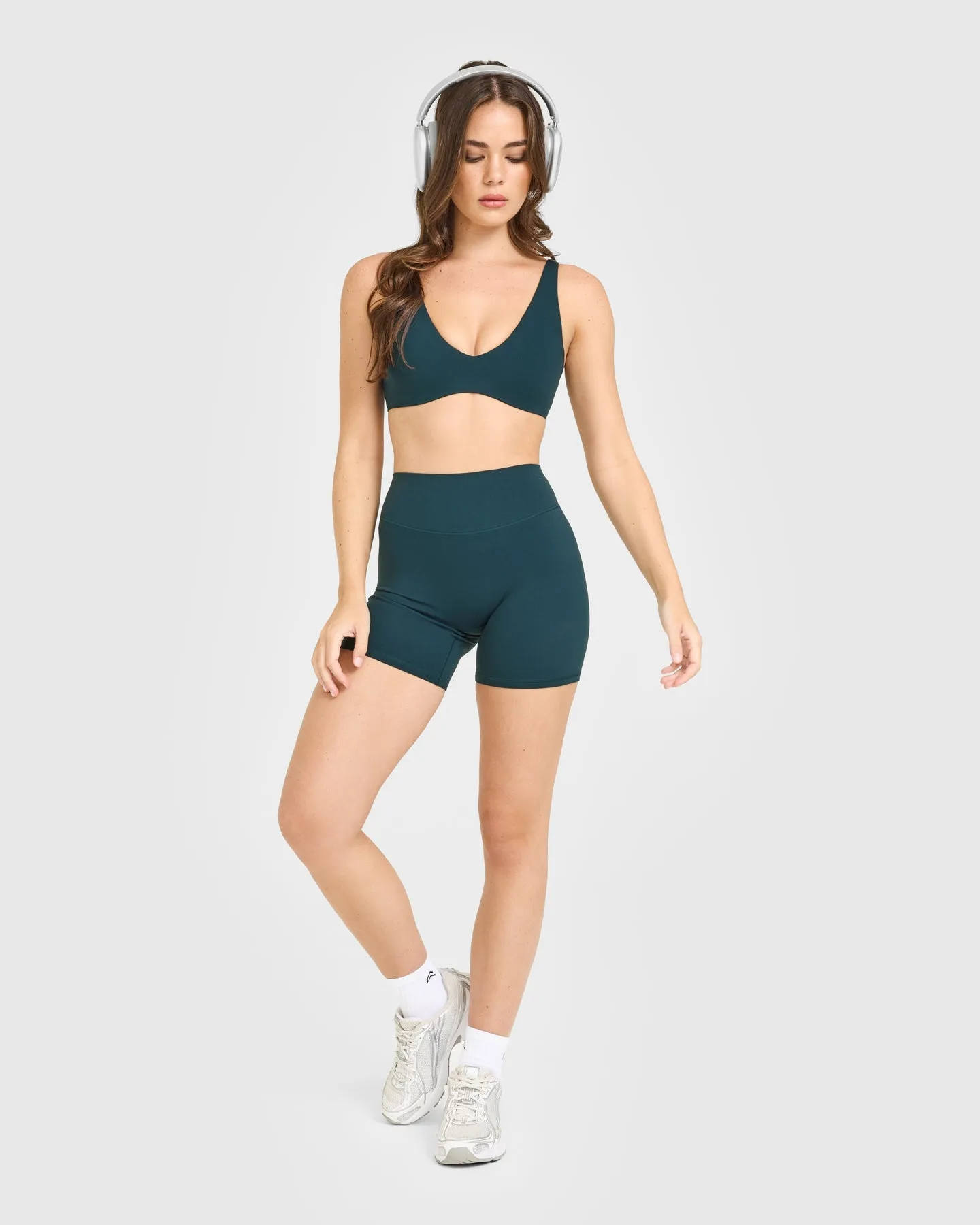 SoftMotion™ Scoop Back Bralette with White Logo | Oil Blue sold by Oner Active product image thumbnail 3