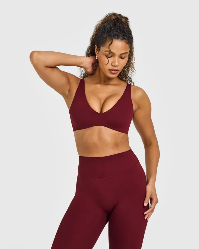 SoftMotion™ Scoop Back Bralette with White Logo | Light Rosewood sold by Oner Active