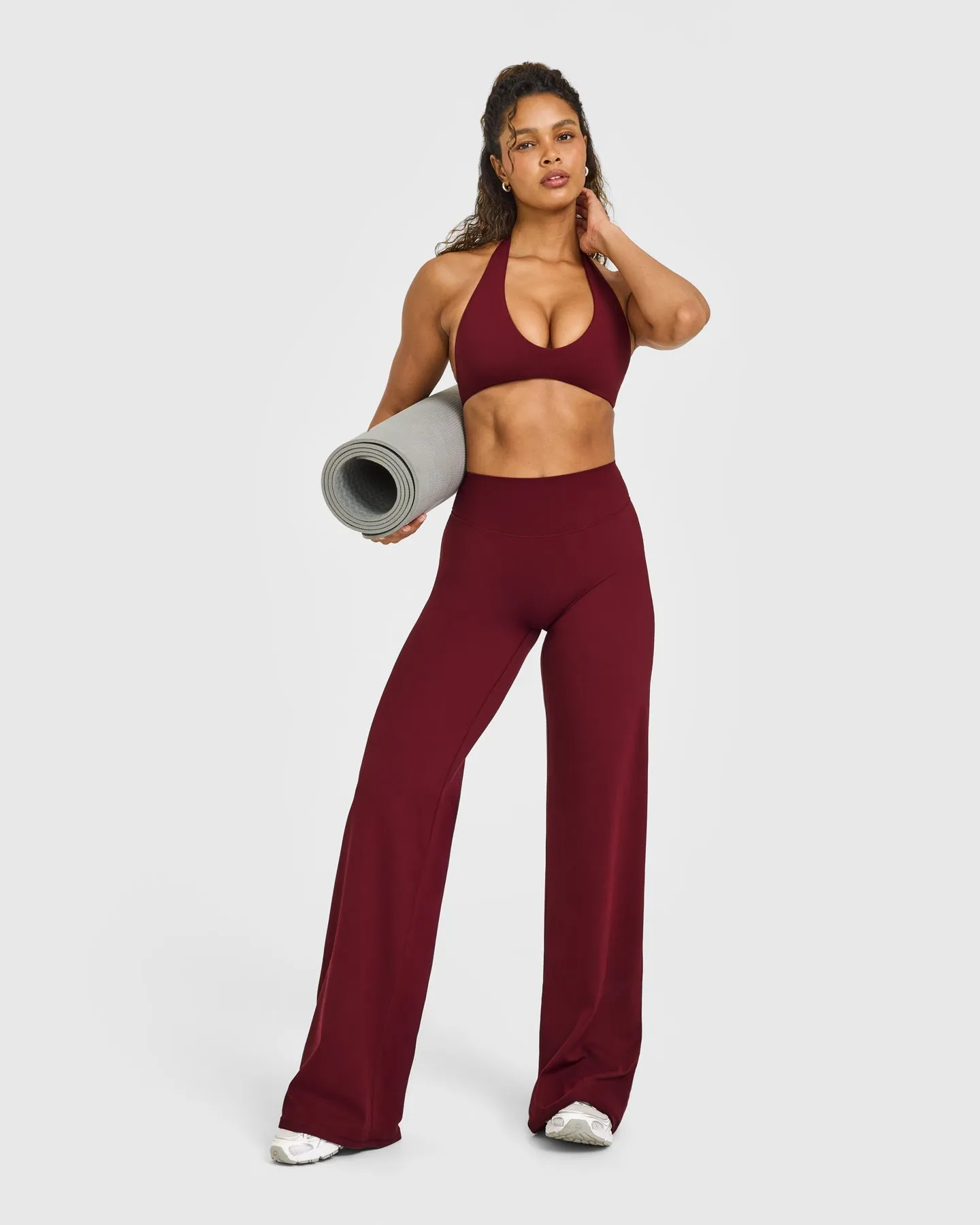 SoftMotion™ Minimal Halter Neck Bralette with White Logo | Light Rosewood sold by Oner Active product image thumbnail 3