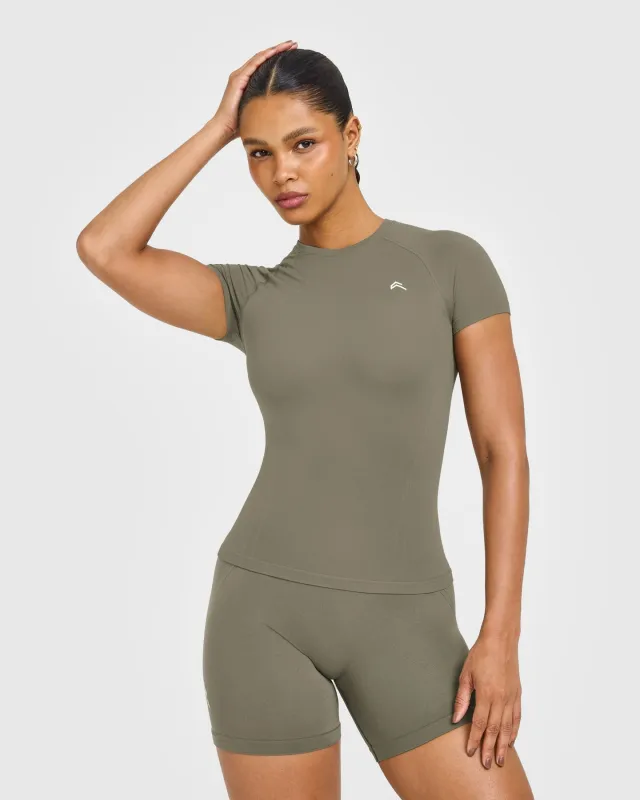 Go To Seamless Fitted Top | Alpine Green sold by Oner Active