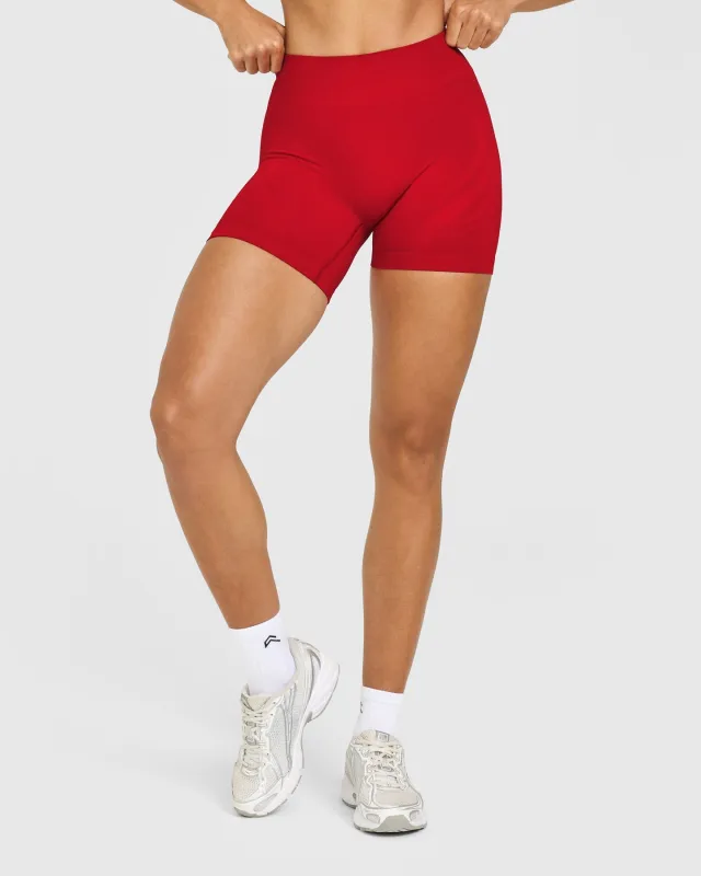 EnhanceLift™ Seamless Shorts with White Logo | Light Toasted Red sold by Oner Active