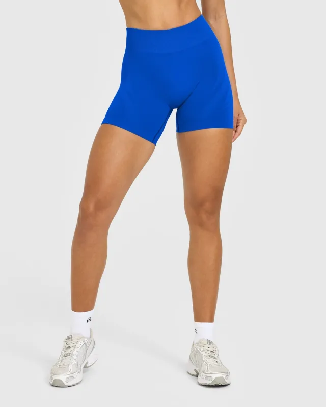 EnhanceLift™ Seamless Shorts with White Logo | Cobalt Blue sold by Oner Active