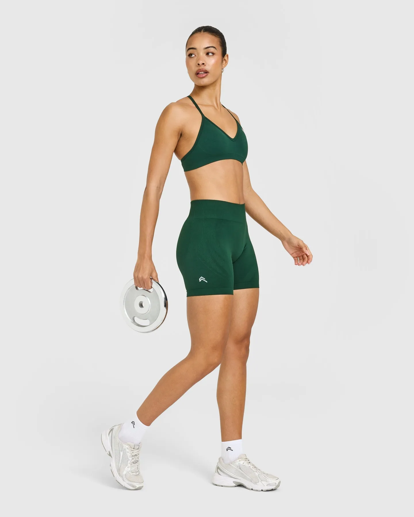 EnhanceLift™ Seamless Shorts with White Logo | Racing Green sold by Oner Active product image thumbnail 3