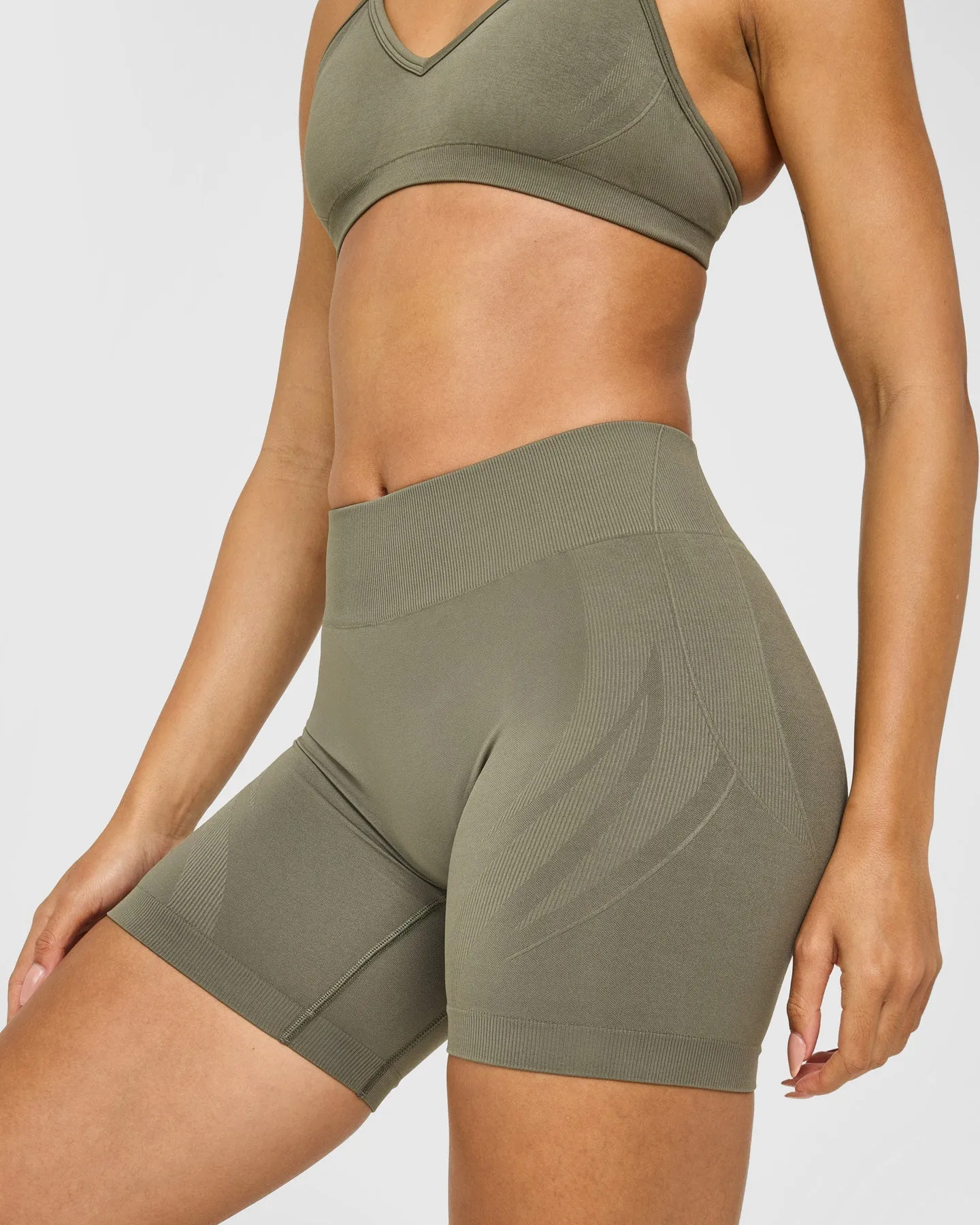 EnhanceLift™ Seamless Shorts with White Logo | Alpine Green sold by Oner Active product image thumbnail 5