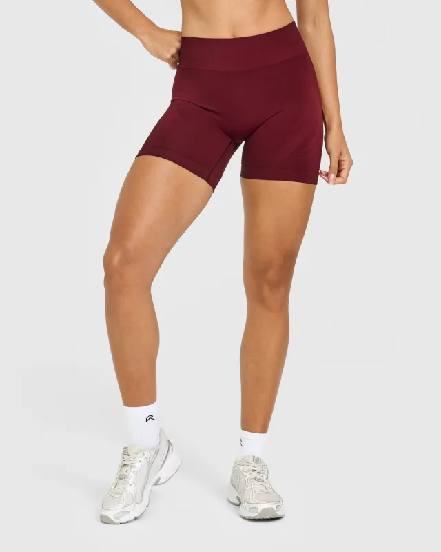 EnhanceLift™ Seamless Shorts with White Logo | Rosewood made by Oner Active