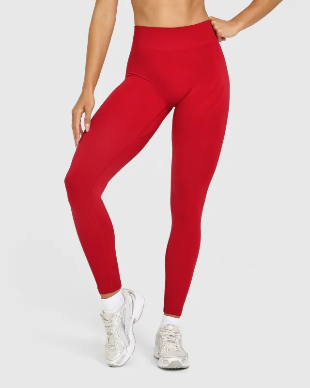 EnhanceLift™ Seamless Leggings with White Logo | Light Toasted Red sold by Oner Active