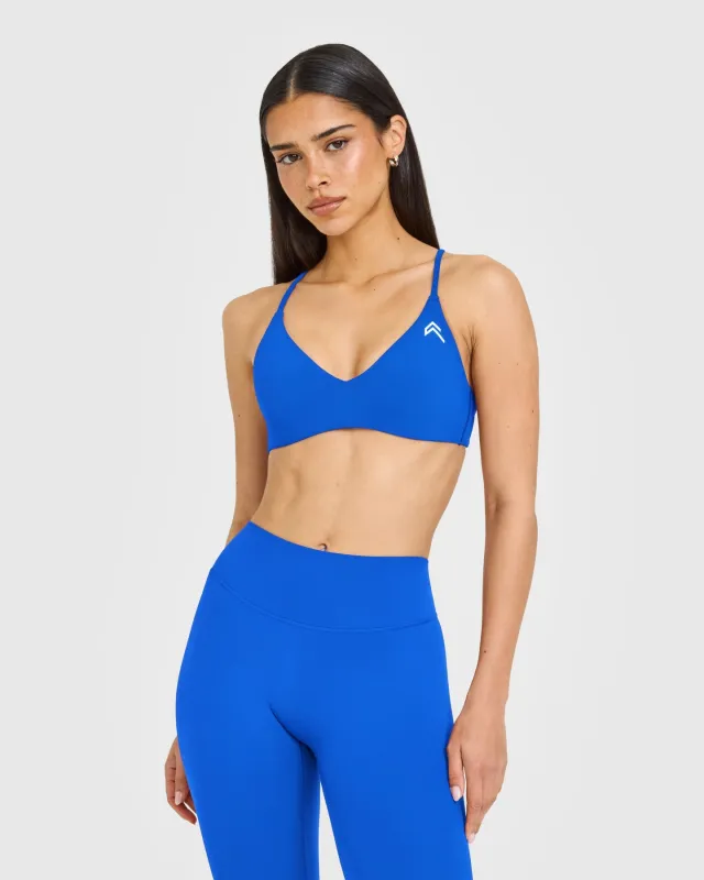 EasyLift™ Ultra Minimal Bralette with White Logo | Cobalt Blue sold by Oner Active
