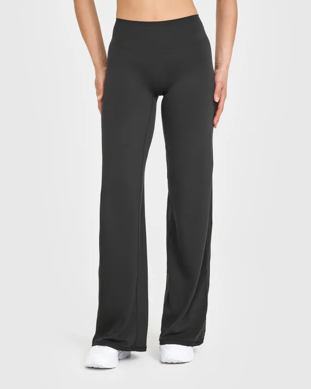 SoftMotion™ Straight Leg Bottoms with White Logo | Soft Black sold by Oner Active