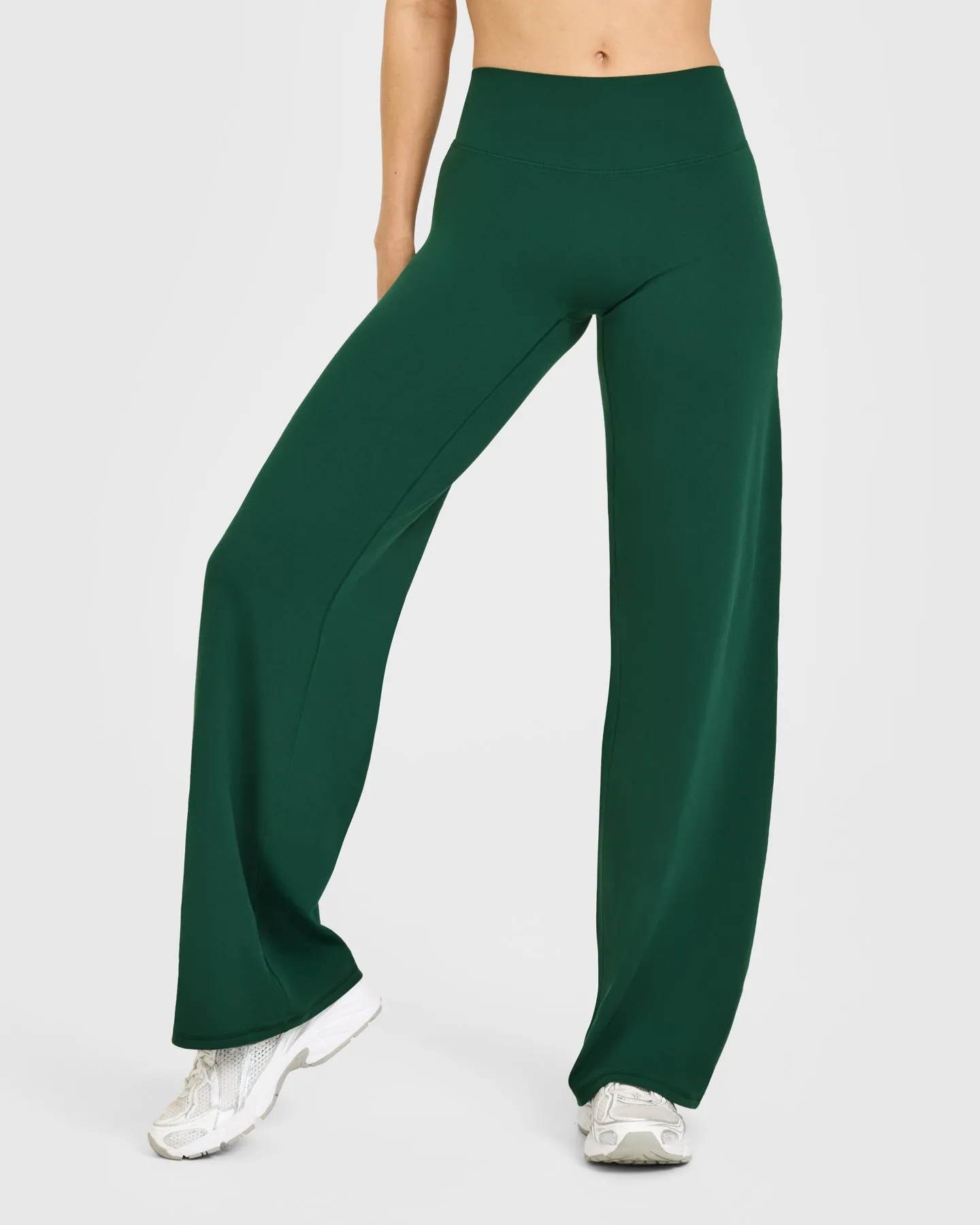 SoftMotion™ Straight Leg Bottoms with White Logo | Dark Racing Green sold by Oner Active