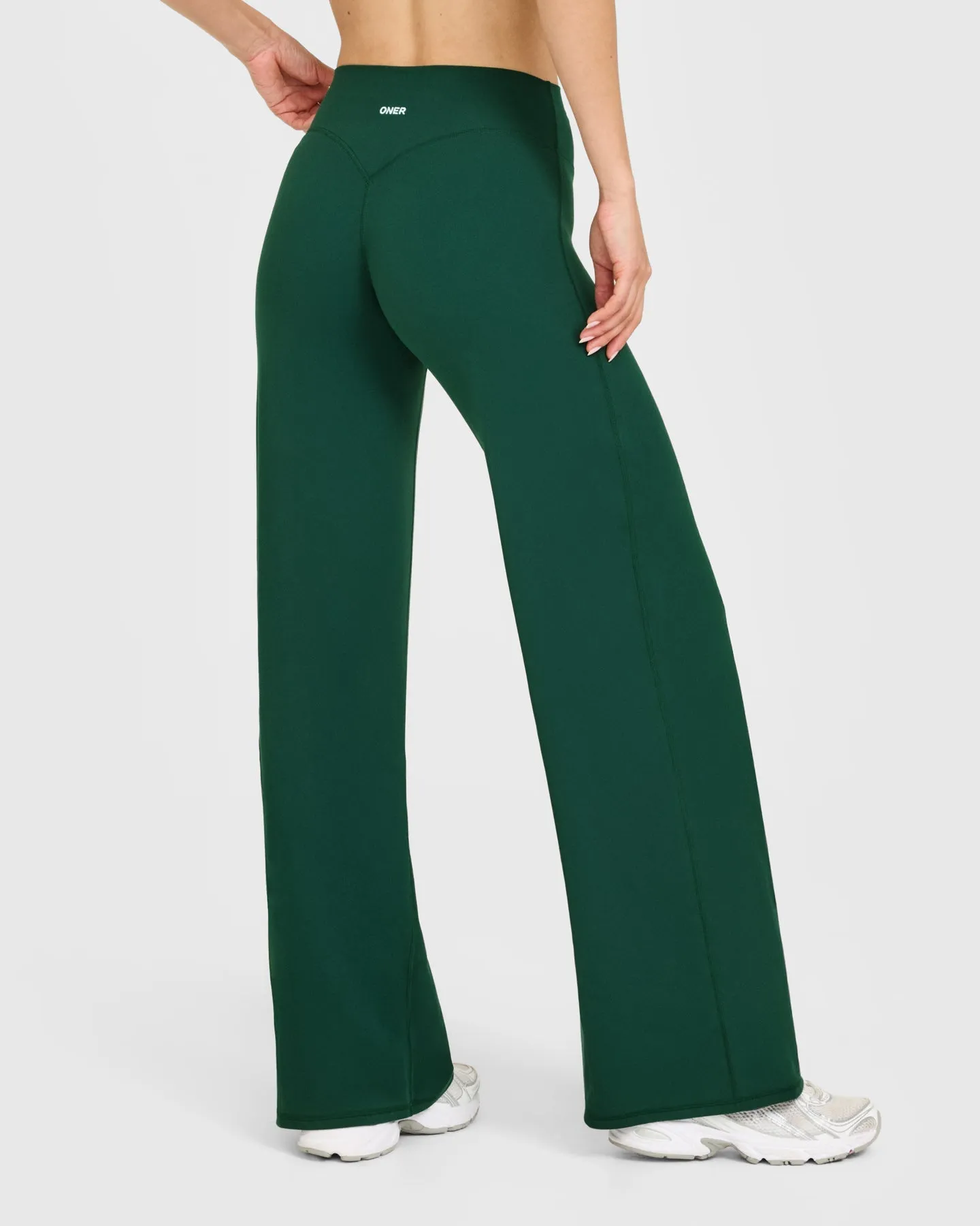 SoftMotion™ Straight Leg Bottoms with White Logo | Dark Racing Green sold by Oner Active product image thumbnail 2