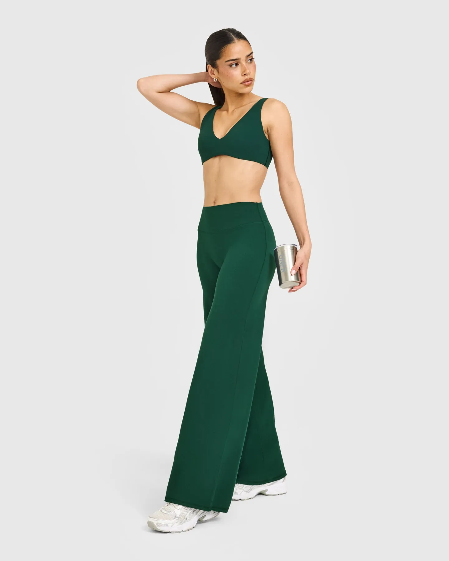 SoftMotion™ Straight Leg Bottoms with White Logo | Dark Racing Green sold by Oner Active product image thumbnail 3