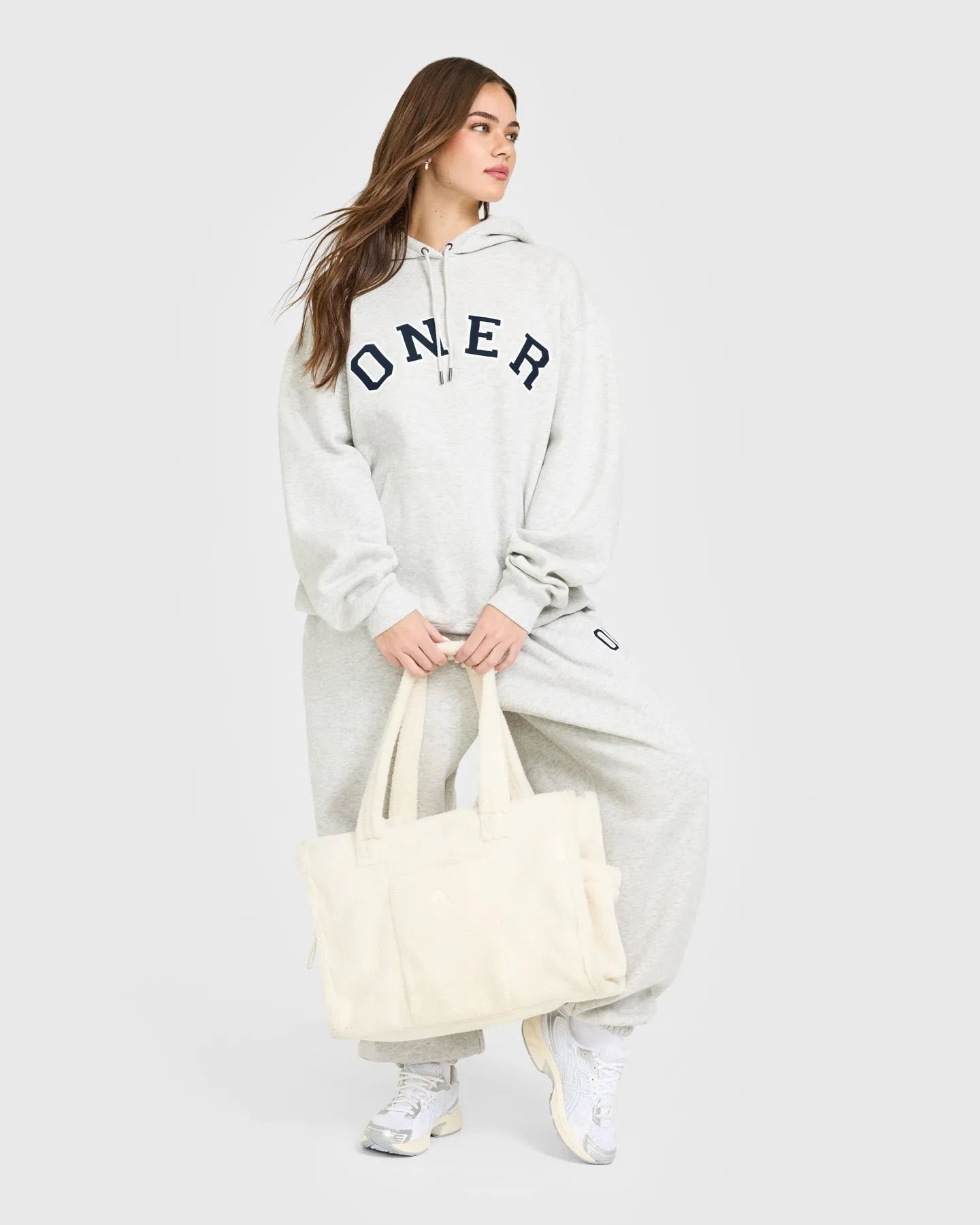 Foundations Oversized Oner Girlfriend Hoodie | Light Grey Marl sold by Oner Active product image thumbnail 3