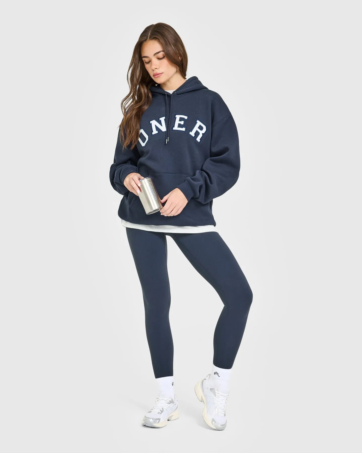 Foundations Oversized Oner Girlfriend Hoodie | True Blue sold by Oner Active product image thumbnail 3