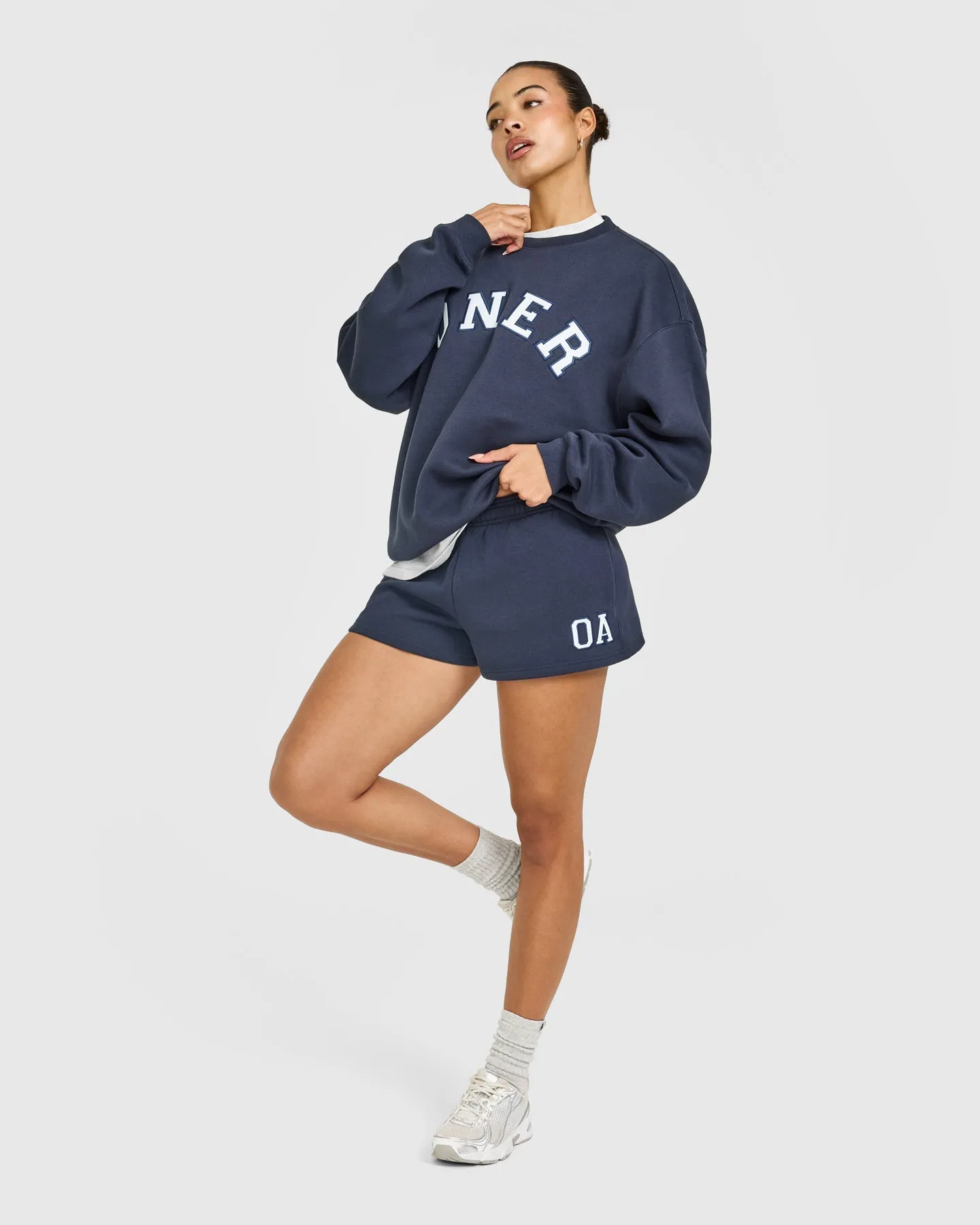 Foundations Oversized Oner Girlfriend Shorts | True Blue sold by Oner Active product image thumbnail 2