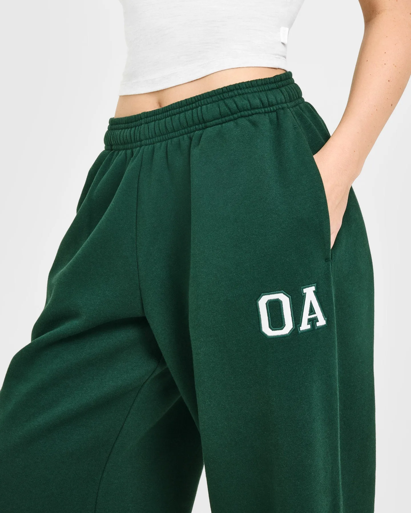 Foundations Oversized Oner Girlfriend Straight Leg Joggers | Racing Green sold by Oner Active product image thumbnail 5
