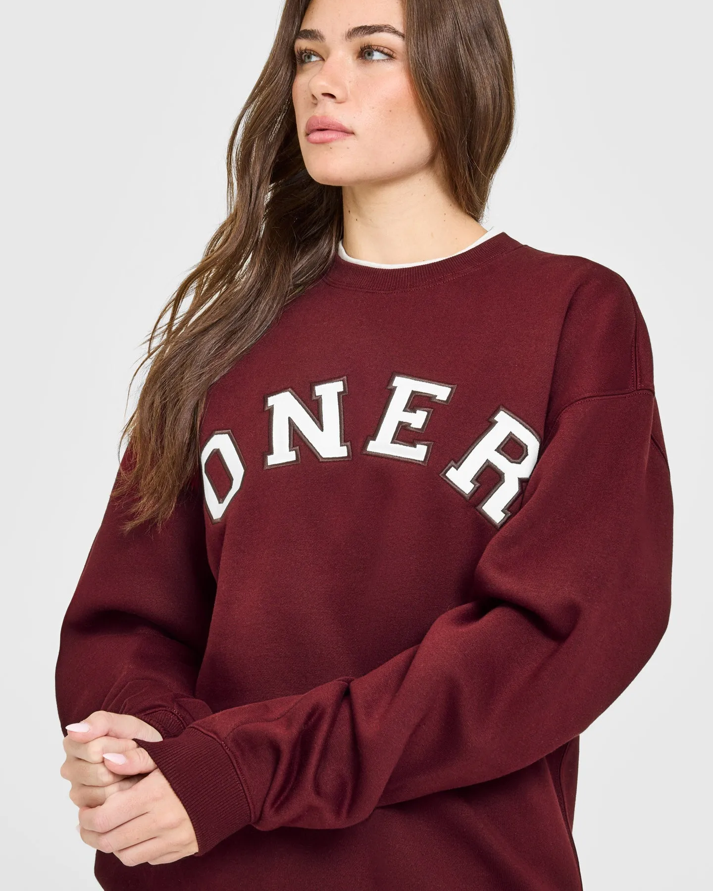 Foundations Oversized Oner Girlfriend Sweatshirt | Rosewood sold by Oner Active product image thumbnail 5