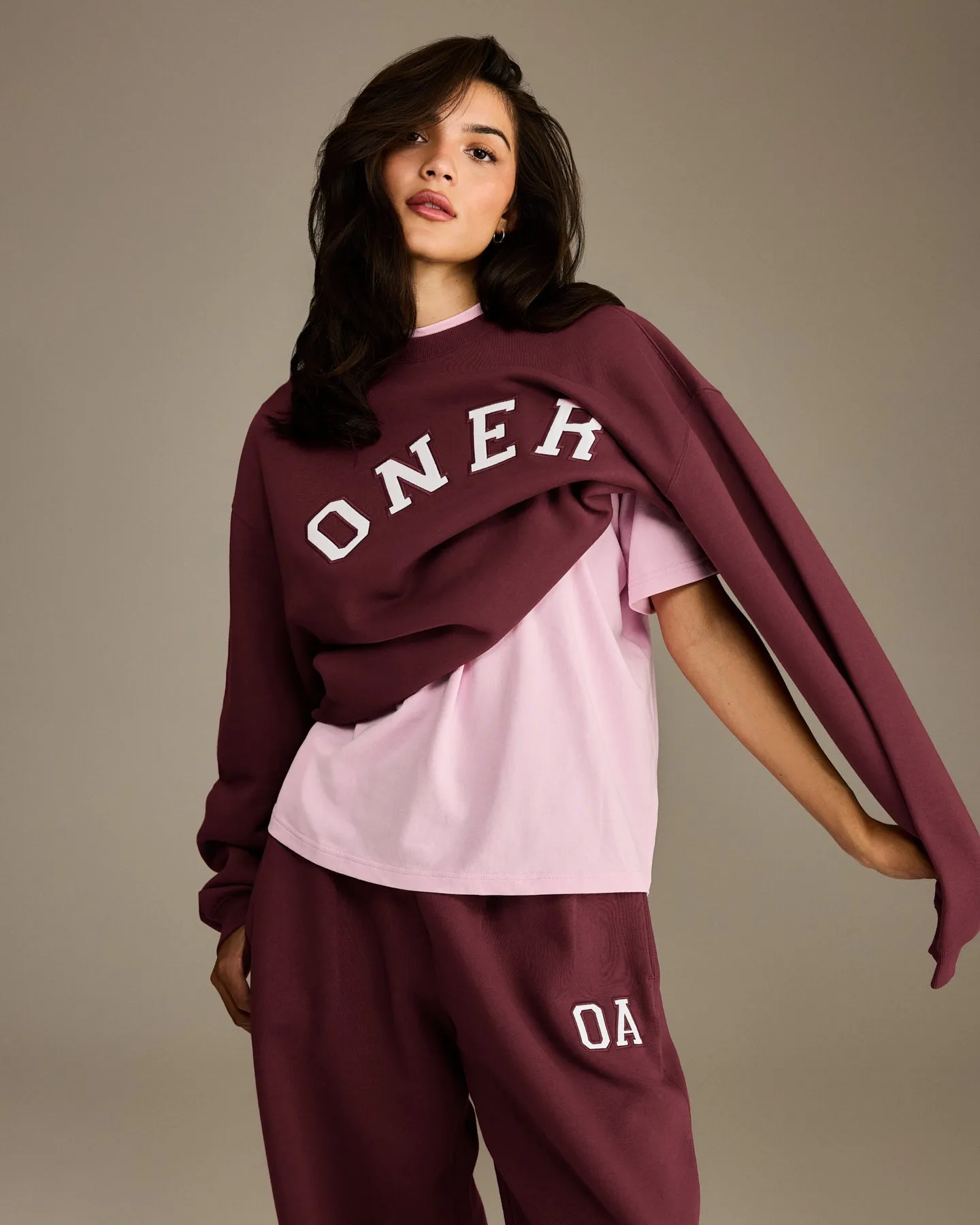 Foundations Oversized Oner Girlfriend Sweatshirt | Rosewood sold by Oner Active product image thumbnail 2