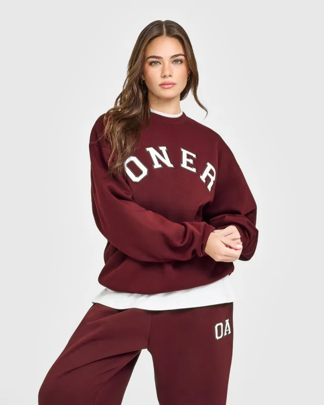 Foundations Oversized Oner Girlfriend Sweatshirt | Rosewood sold by Oner Active