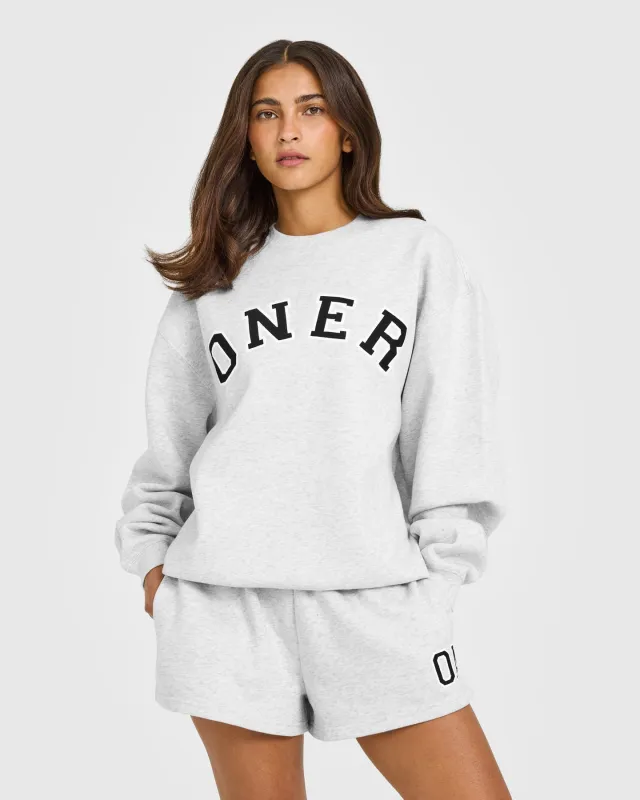 Foundations Oversized Oner Girlfriend Sweatshirt | Light Grey Marl sold by Oner Active
