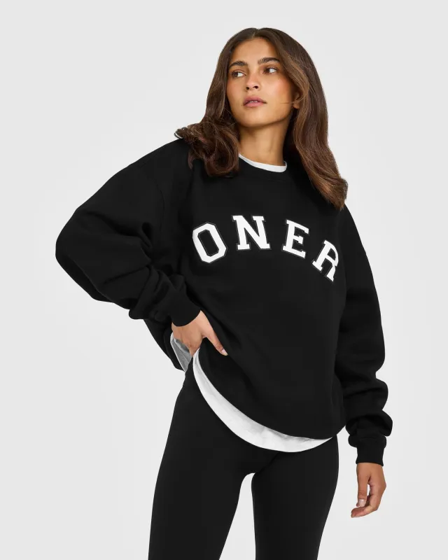 Foundations Oversized Oner Girlfriend Sweatshirt | Black sold by Oner Active