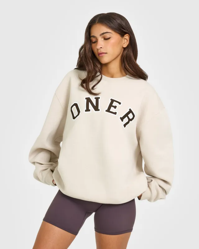Foundations Oversized Oner Girlfriend Sweatshirt | Sand sold by Oner Active