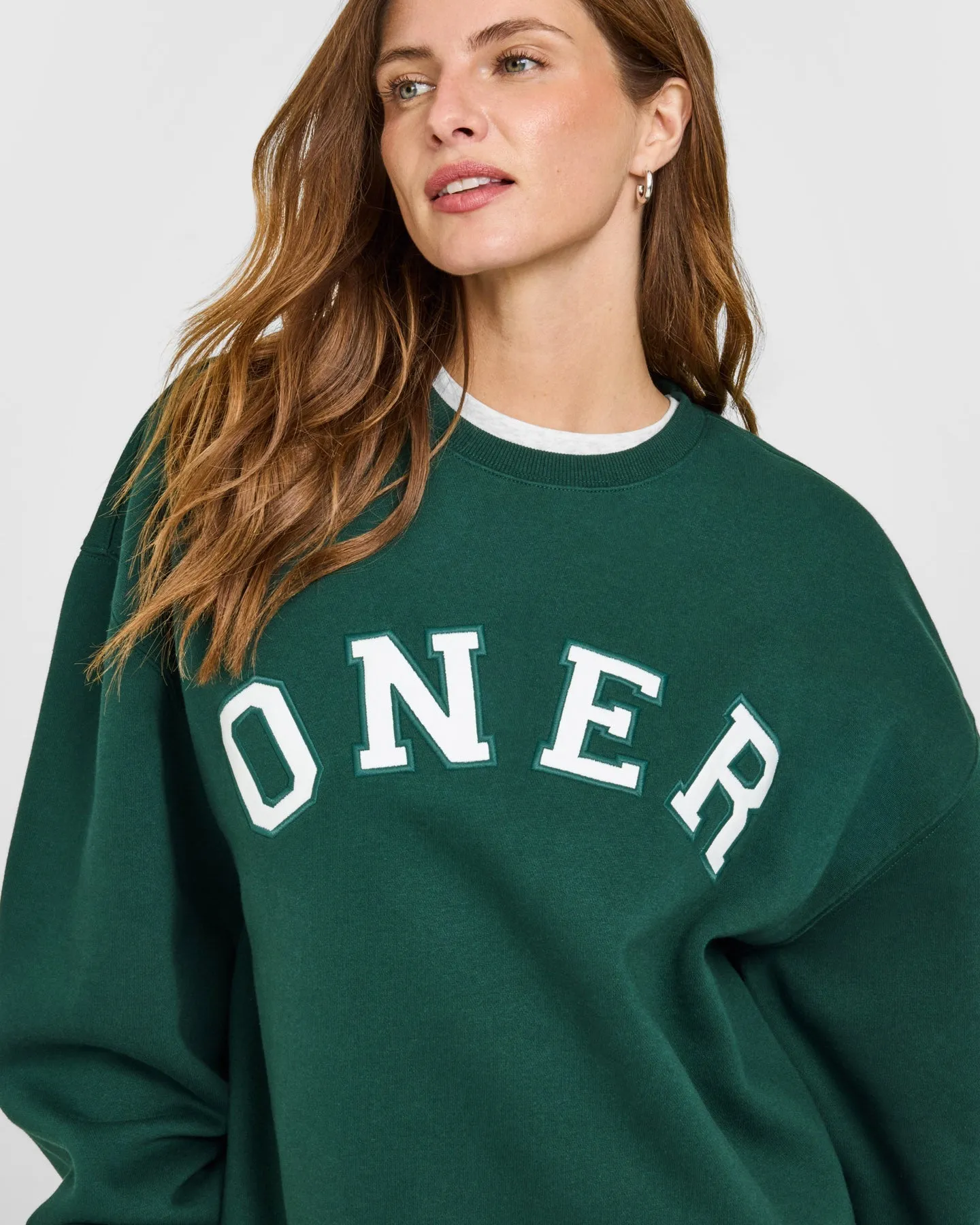 Foundations Oversized Oner Girlfriend Sweatshirt | Racing Green sold by Oner Active product image thumbnail 5